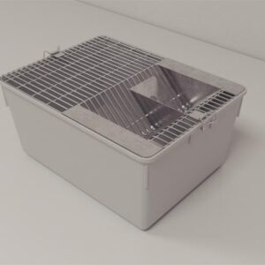 Mice Cage Polycarbonate with Grill - Fitted with two hooks of brass material for locking the grill to the top of the body cage